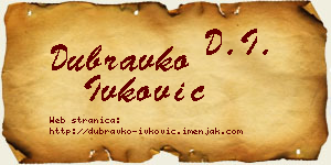 Dubravko Ivković vizit kartica